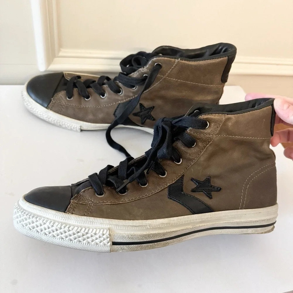 Rare Converse x John‎ Varvatos Pro Leather Hi Brown Black Chuck Taylor READ